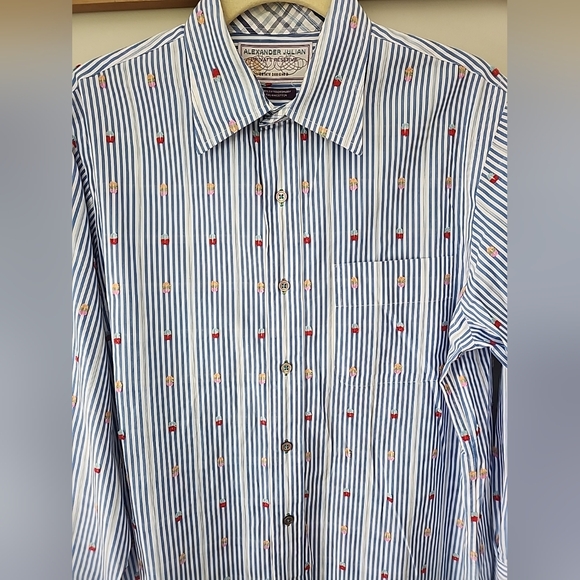 ALEXANDER JULIAN PRIVATE RESERVE - Striped Multicolor Flip Cuff Med Dress Shirt - Picture 4 of 12